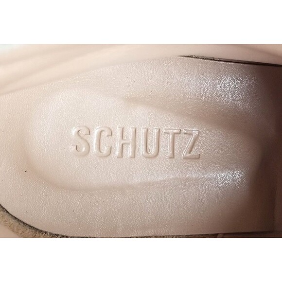 SCHUTZ Women's Sutton Leather Lace Up Hiker Boots Oyster 8.5 Beige Booties - Picture 3 of 14